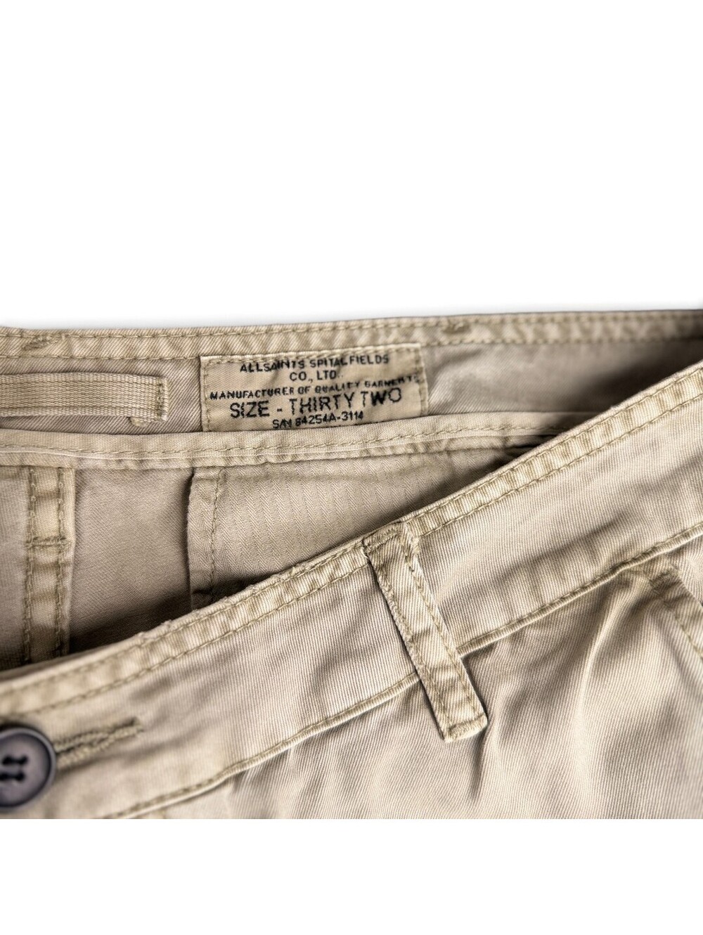 🪽 AllSaints Chinos 32 in Khaki - Picture 2 of 12